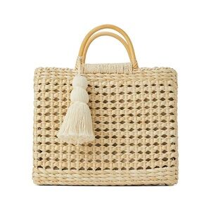 Zara Cream Woven Tote Bag
